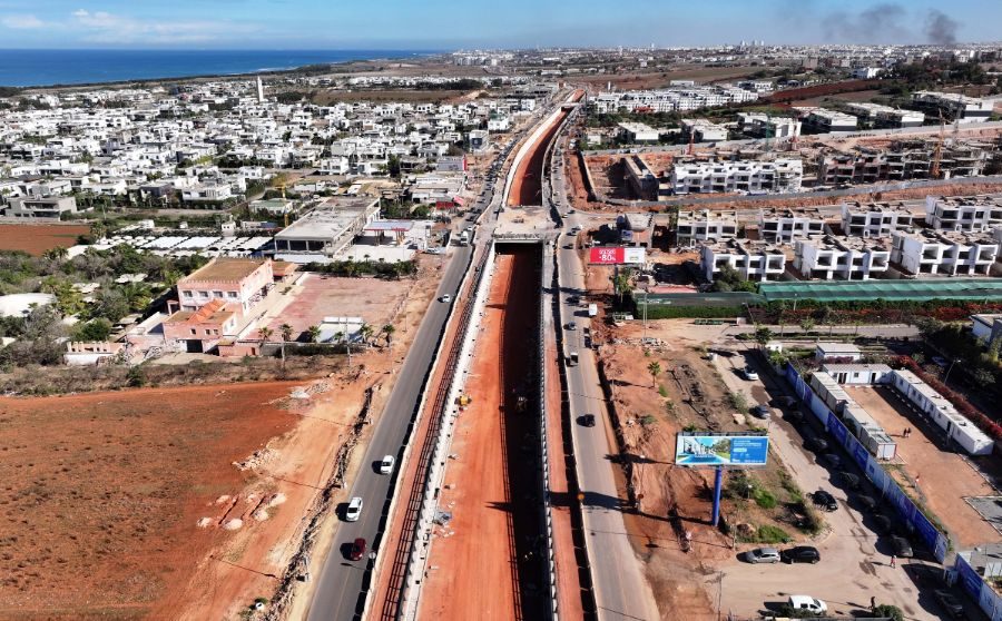 Trémies de Dar Bouazza — voie 2×2 et trémie en service