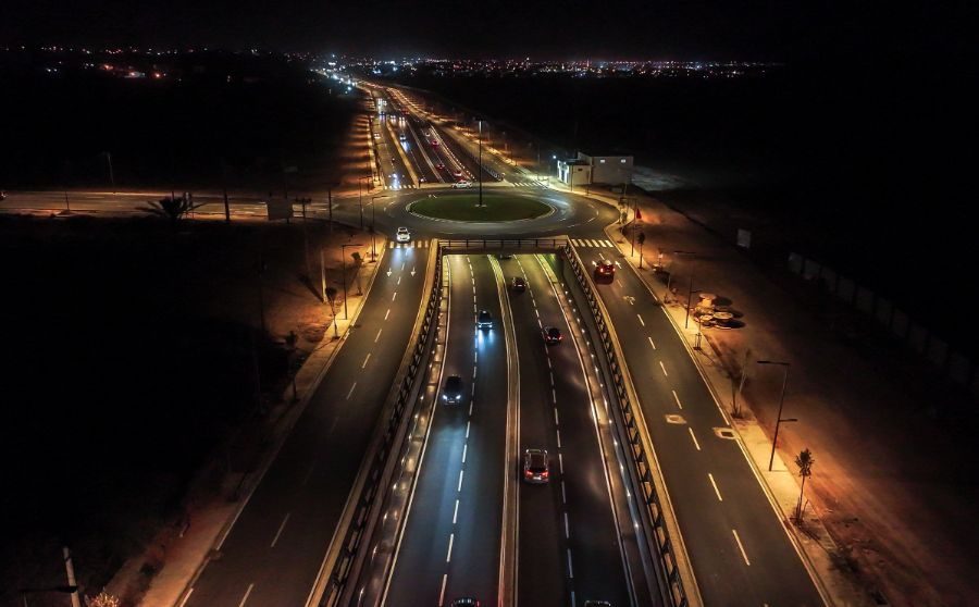 Trémies de Dar Bouazza — trémie de nuit vue depuis le giratoire