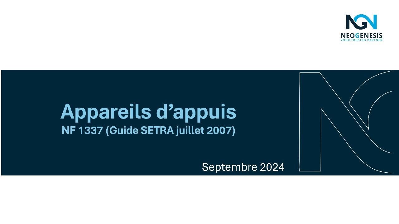 Support de formation : appareils d'appui, NF EN 1337