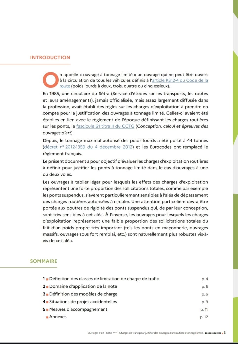 Ouvrages d'art à tonnage limité : une nouvelle approche des charges de trafic