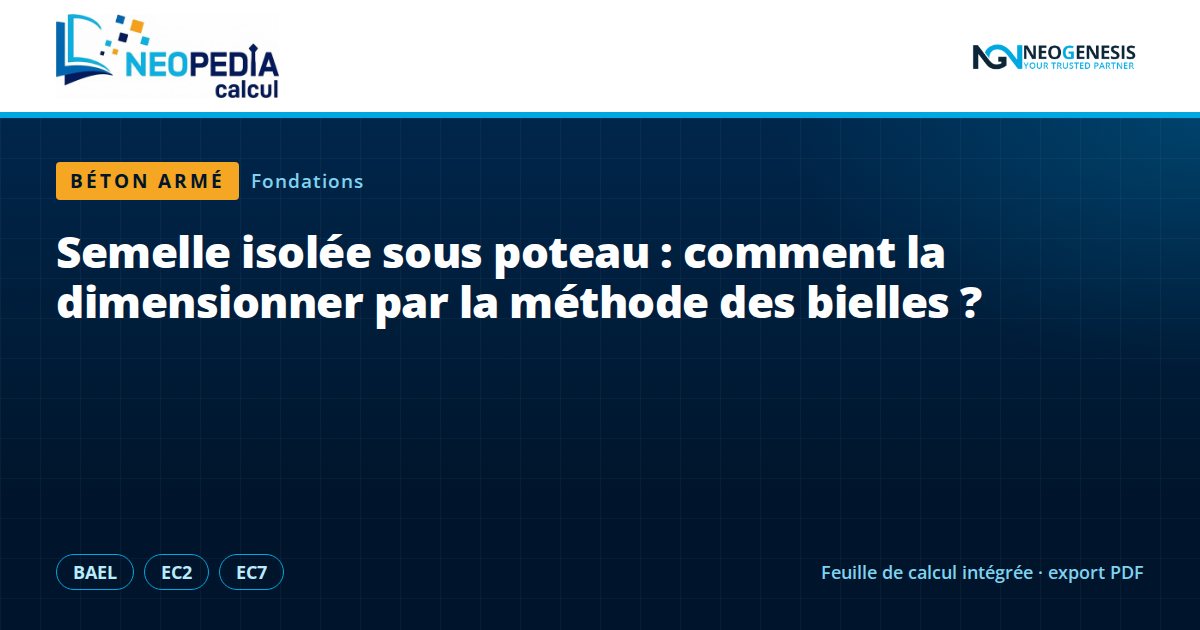 NEOPEDIA Calcul : Semelle isolée sous poteau : comment la dimensionner par la méthode des bielles ?