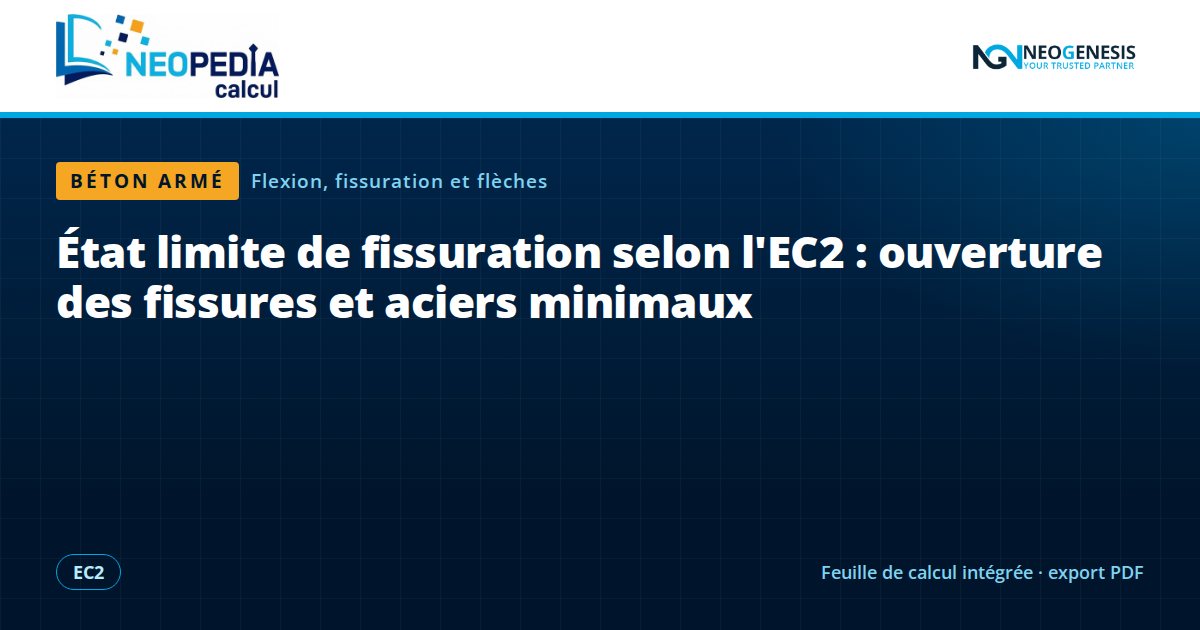 État limite de fissuration selon l'EC2 : ouverture des fissures et aciers minimaux