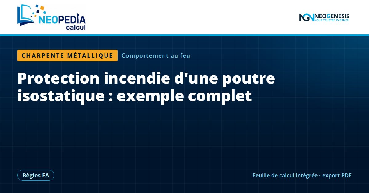 Protection incendie d'une poutre isostatique : exemple complet